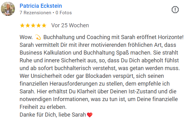 Google Bewertung von Patricia Eckstein