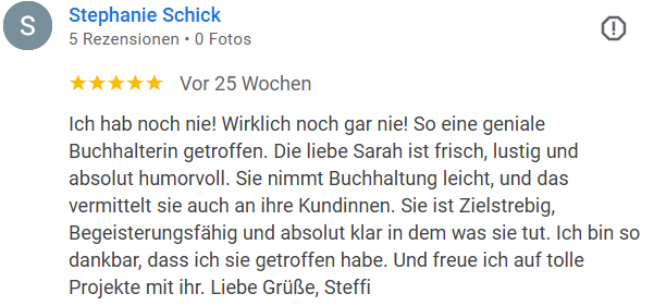 Google Bewertung von Stephanie Schick