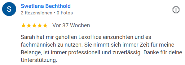 Google Bewertung von Swetlana Bechthold